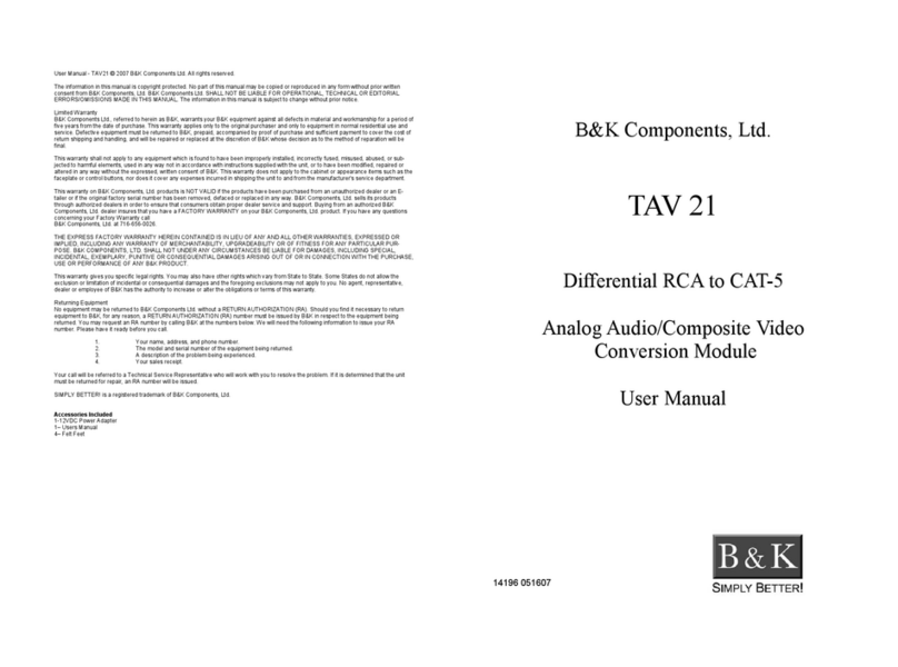B&K TAV21 user manual