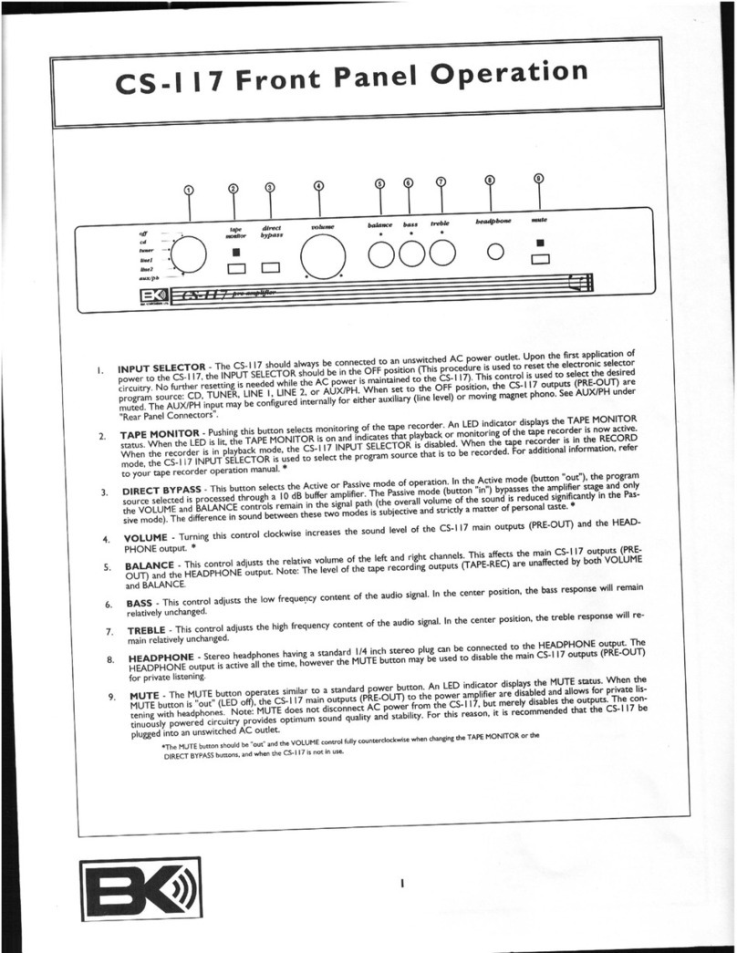 B+K precision CS117 owner's manual