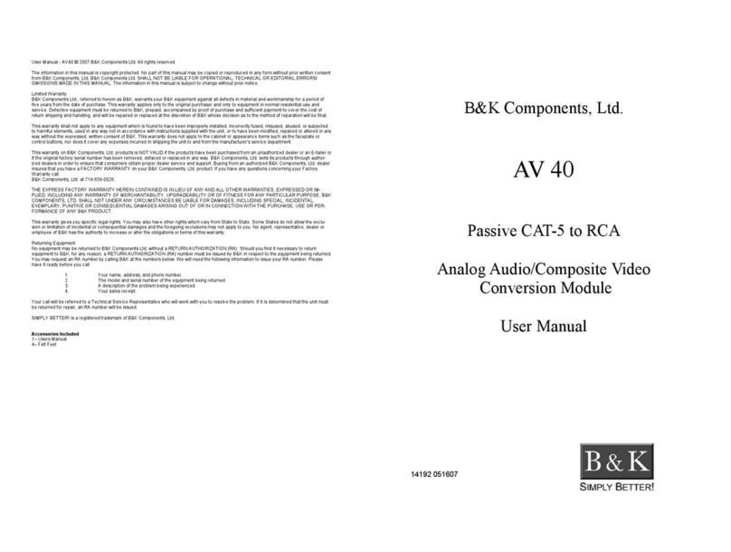 B&K AV40 User manual