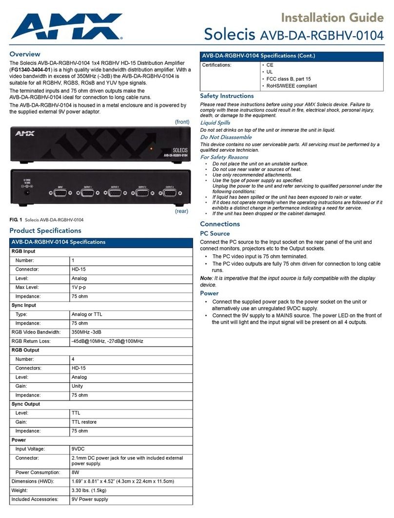 AMX Solecis AVB-DA-RGBHV-0104 User manual