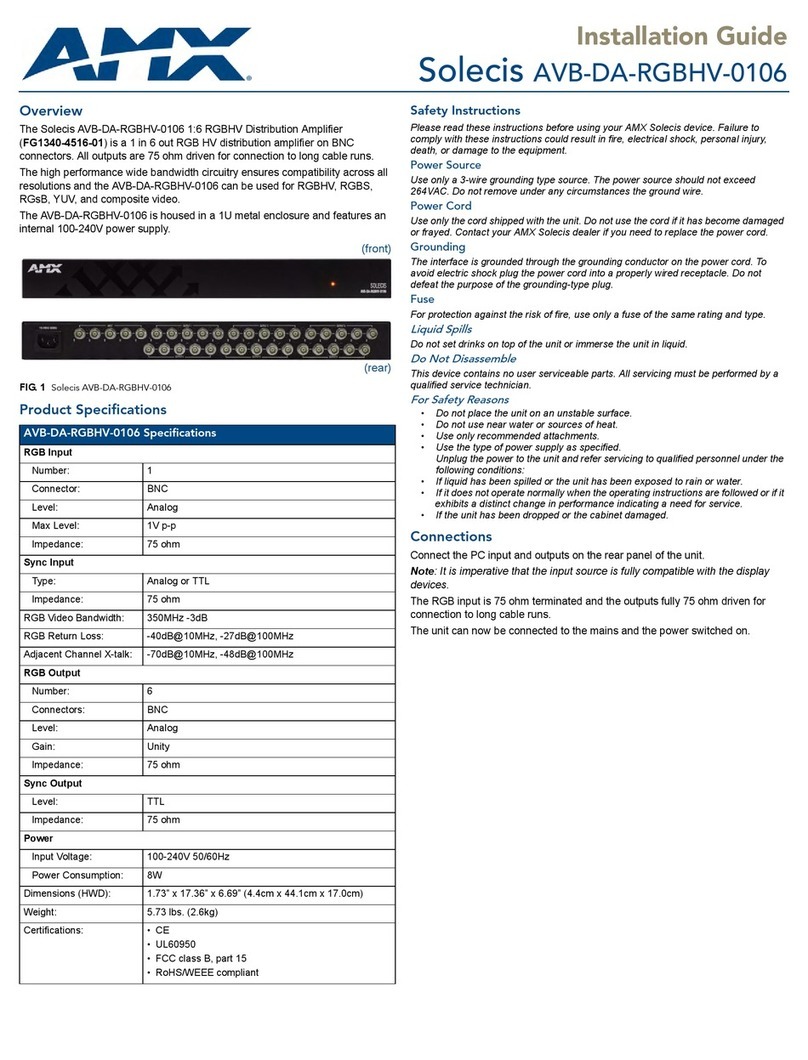 AMX Solecis AVB-DA-RGBHV-0106 installation guide