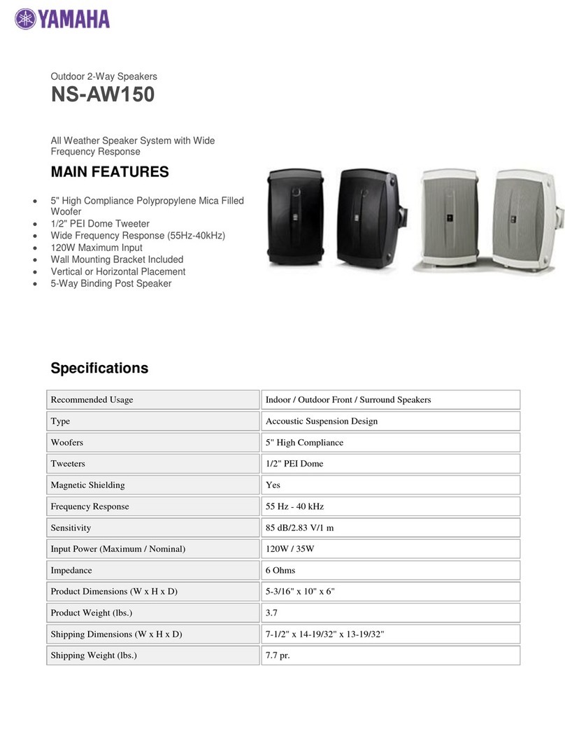 Yamaha NS-AW150 Specifications