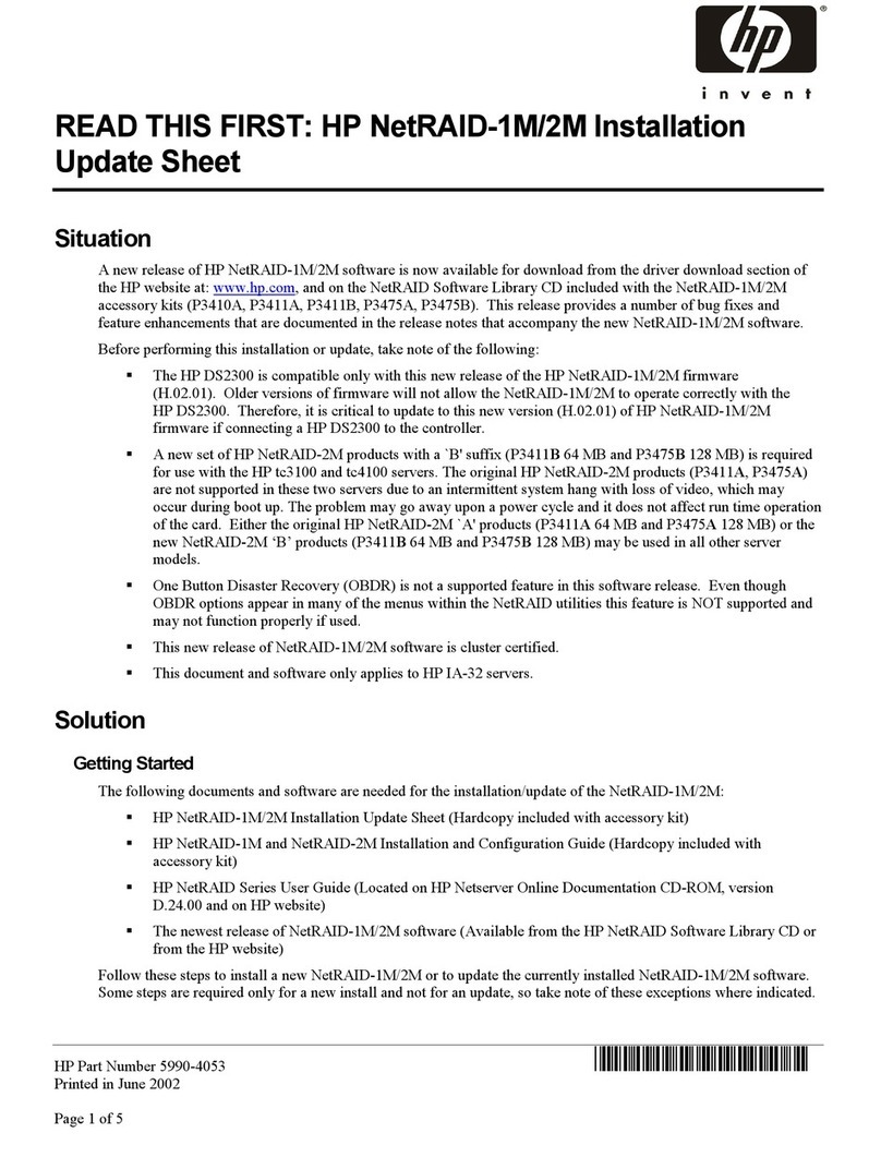 HP P3410A - NetRAID 1M RAID Controller Read this first