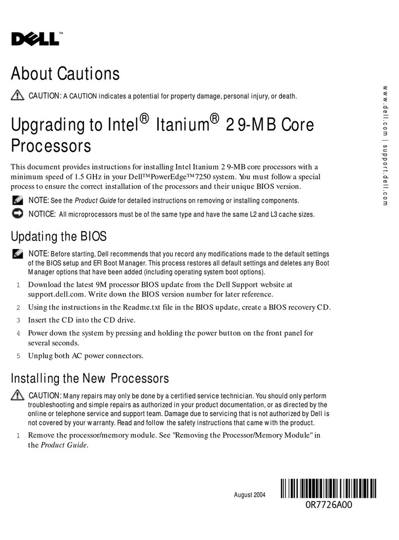 Dell PowerEdge 7250 Quick start guide Dell PowerEdge 7250 Quick start guide