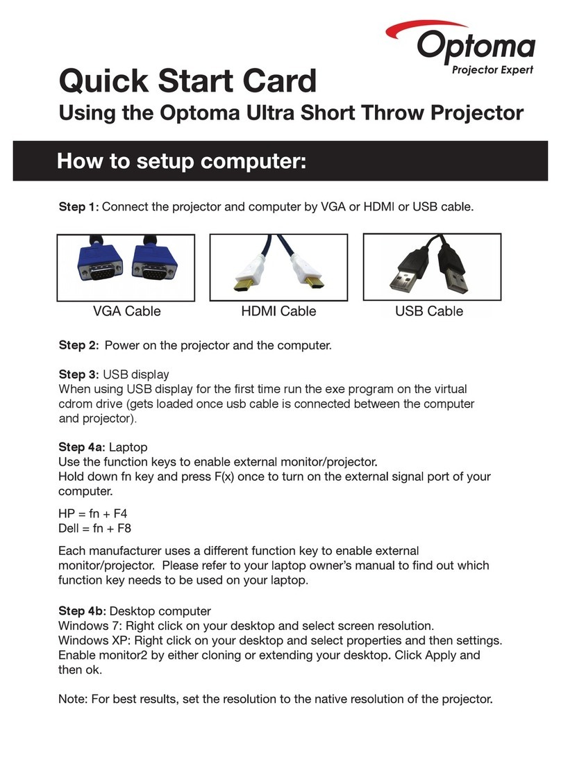 Optoma TX665UST-3D quick start guide