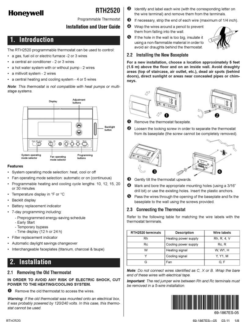 Honeywell RTH2520B User manual