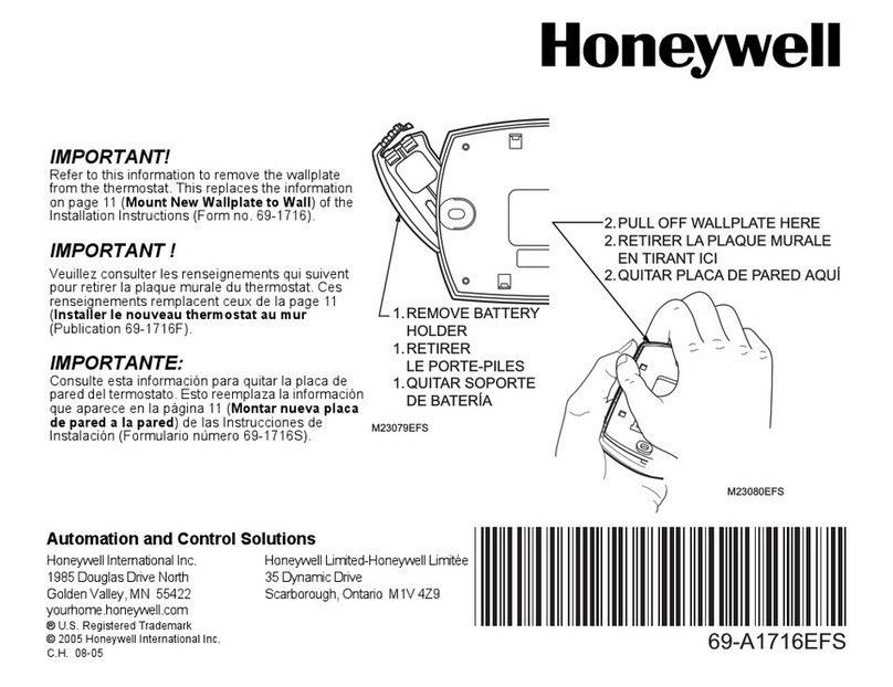 Honeywell RTH5100B1009 User manual