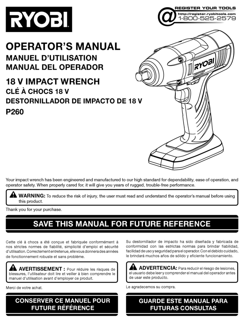Ryobi P260 User manual