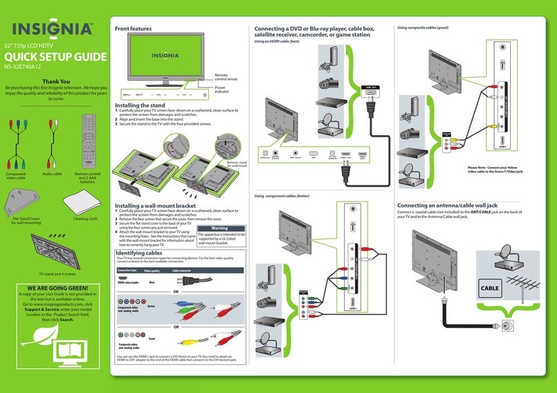 Insignia NS-32E740A12 Quick setup guide