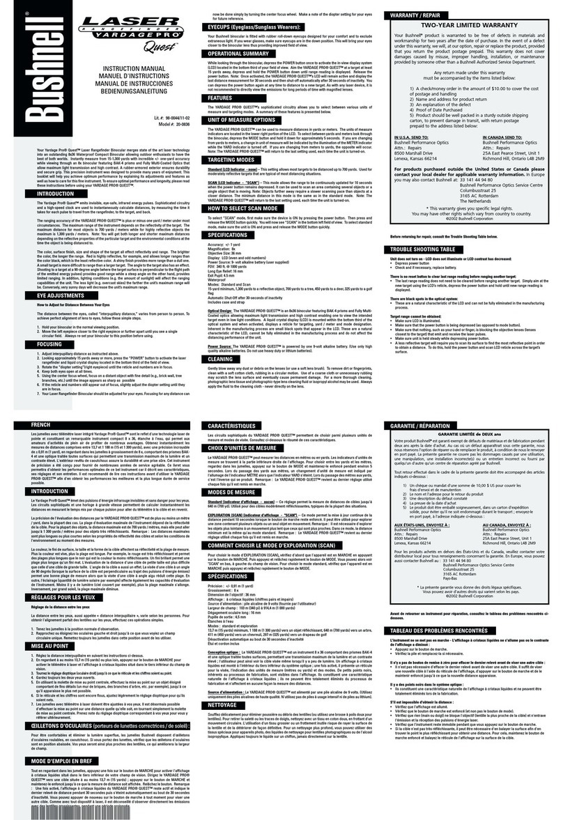 Bushnell 20-0836 instruction manual