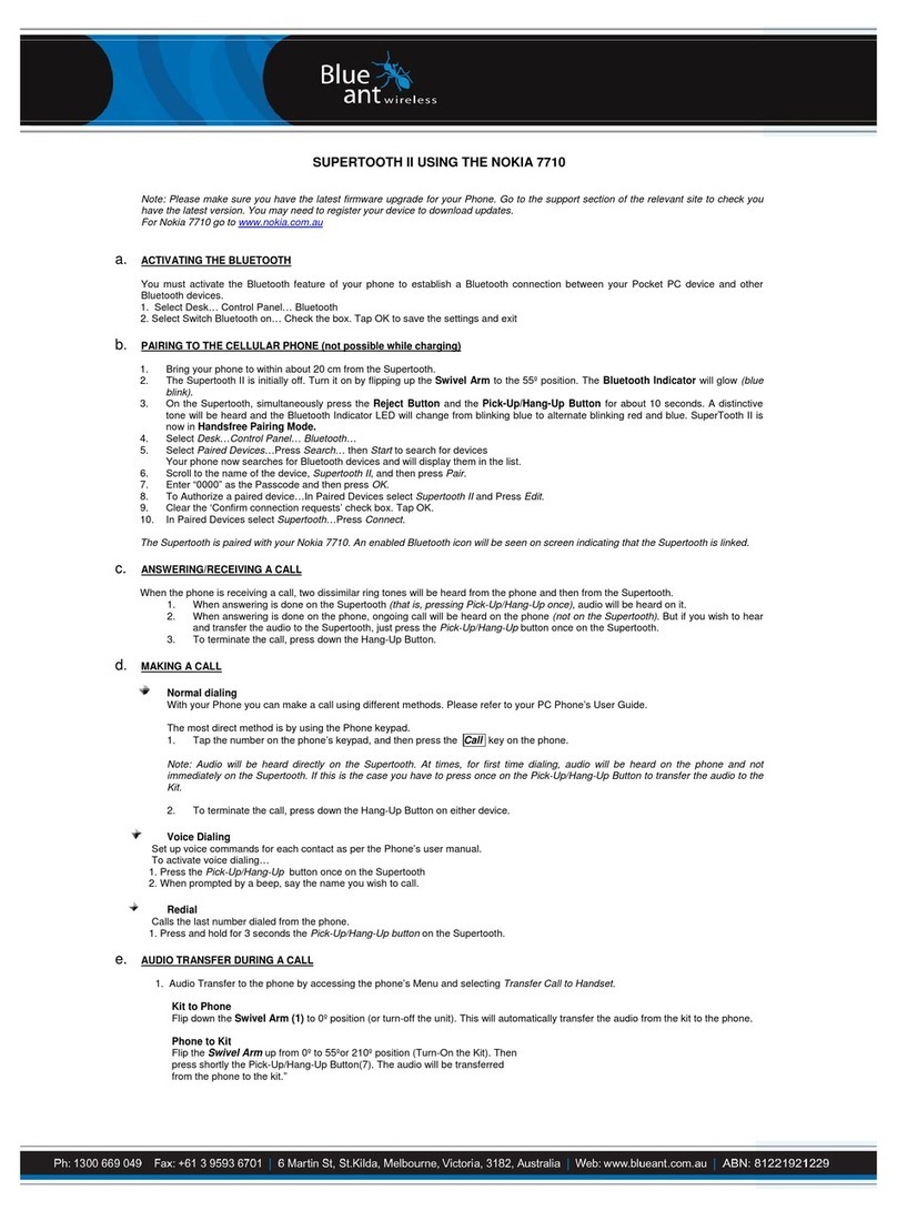 Blueant SuperTooth II User manual