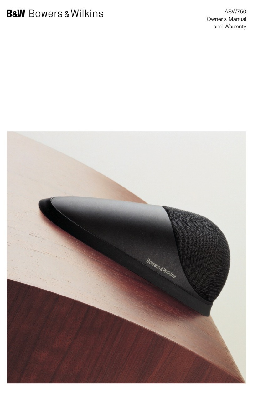 Bowers & Wilkins ASW750 Owner's manual & warranty