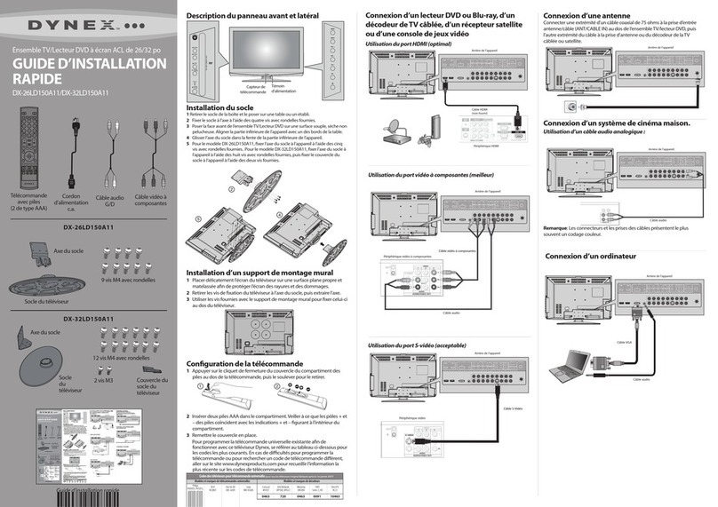 Dynex DX-26LD150A11 Quick setup guide
