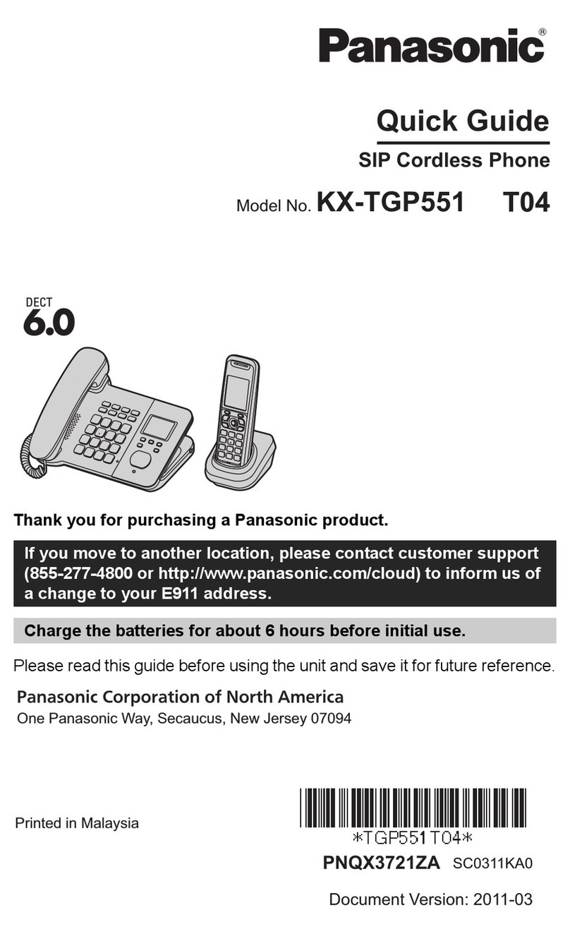 Panasonic KX-TGP551 T04 quick guide