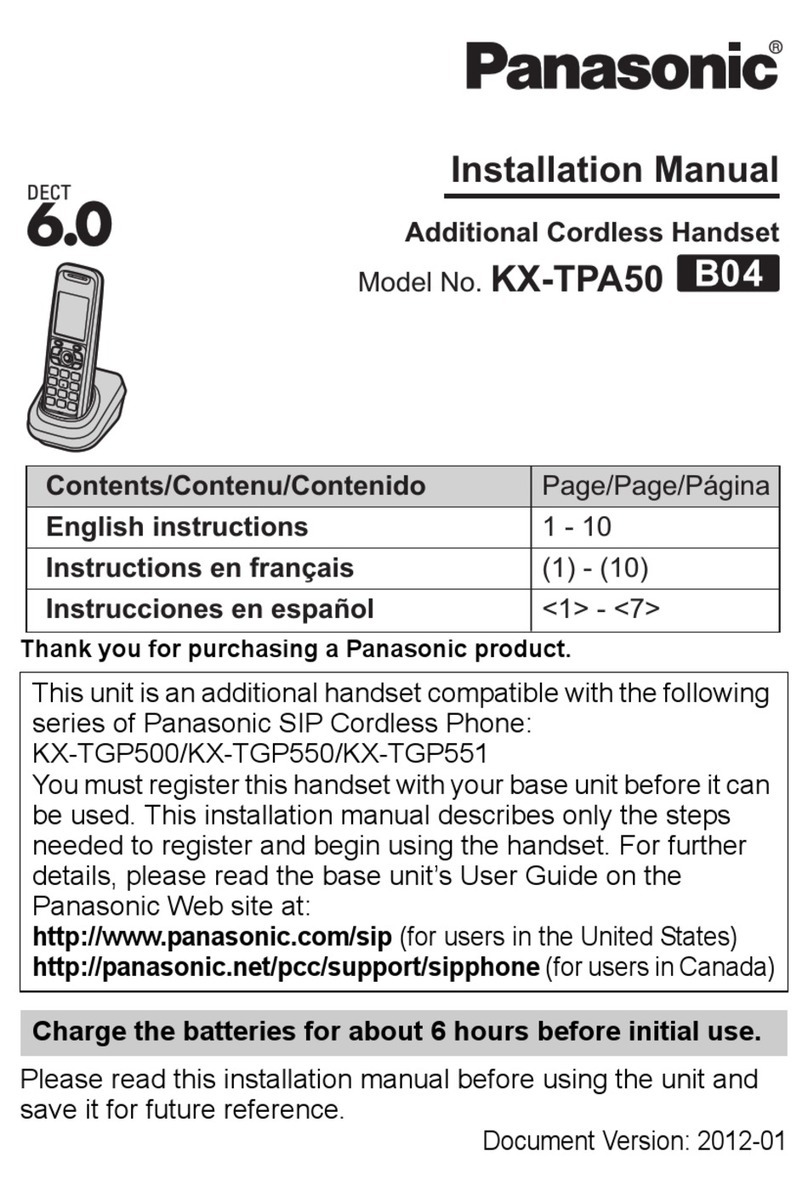 Panasonic KX-TGP550 T04 installation manual