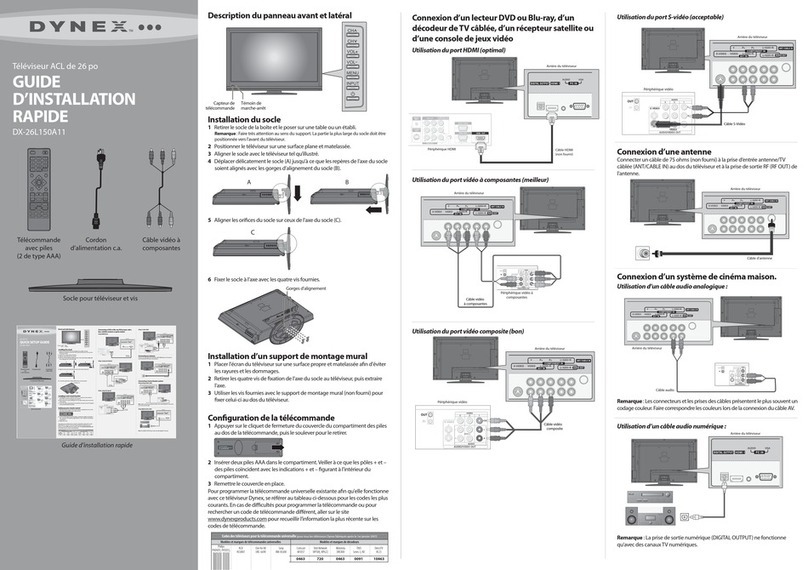 Dynex DX-26L150A11 Installation and operation manual Dynex DX-26L150A11 Installation and operation manual