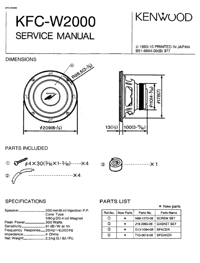 Kenwood KFC-W2000 User manual Kenwood KFC-W2000 User manual
