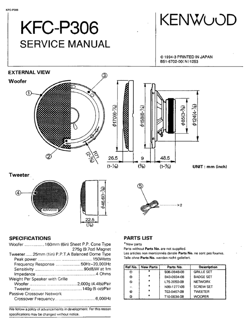 Kenwood KFC-P306 Service manual