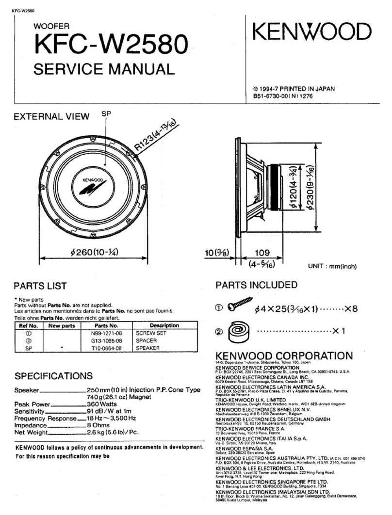 Kenwood KFC-W2580 User manual