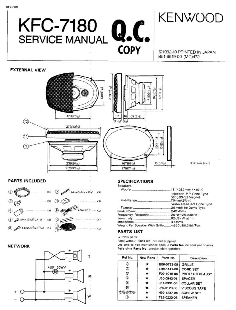 Kenwood KFC-7180 User manual Kenwood KFC-7180 User manual