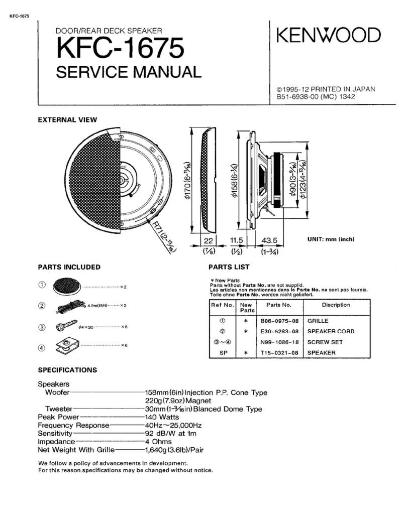 Kenwood KFC-1675 User manual Kenwood KFC-1675 User manual