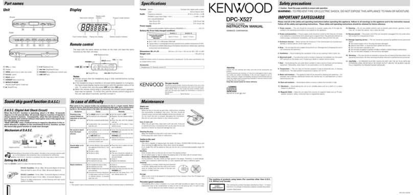 Kenwood DPC-X527 instruction manual
