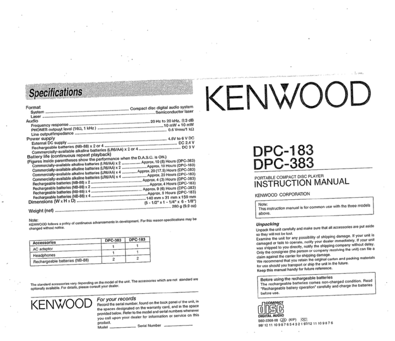 Kenwood DPC-183 instruction manual