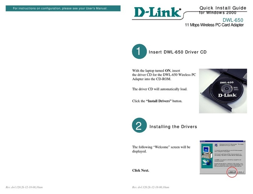 D-Link PCMCIA WIRELESS ASAPTER DWL-650 User manual D-Link PCMCIA WIRELESS ASAPTER DWL-650 User manual