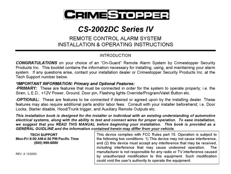 CrimeStopper CS-2002DC.IV Manual