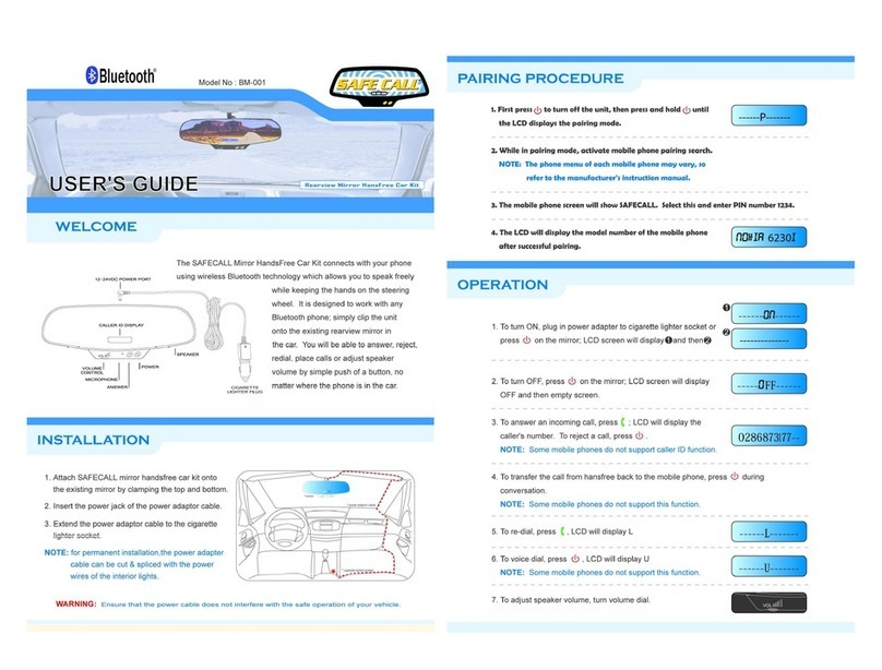 CrimeStopper SAFECALL BM-001 user guide CrimeStopper SAFECALL BM-001 user guide