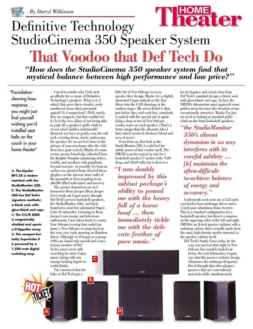 Definitive Technology SuperCube II User manual
