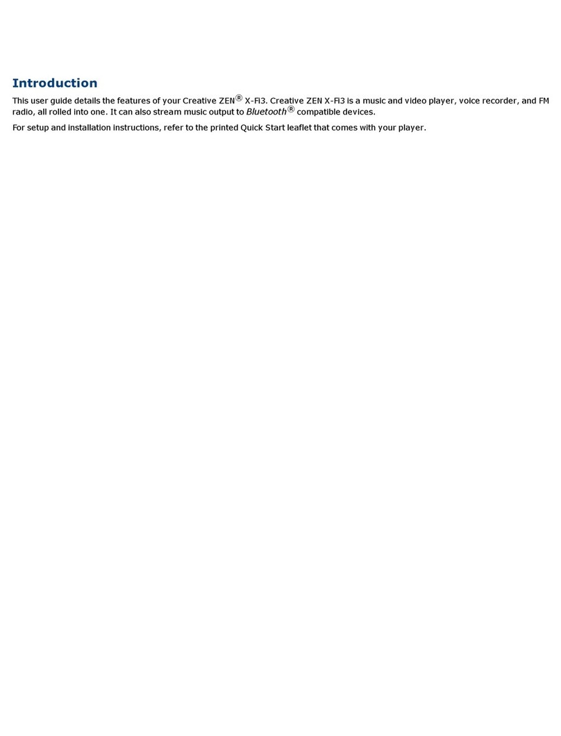 Creative ZEN X-Fi3 8 GB user guide