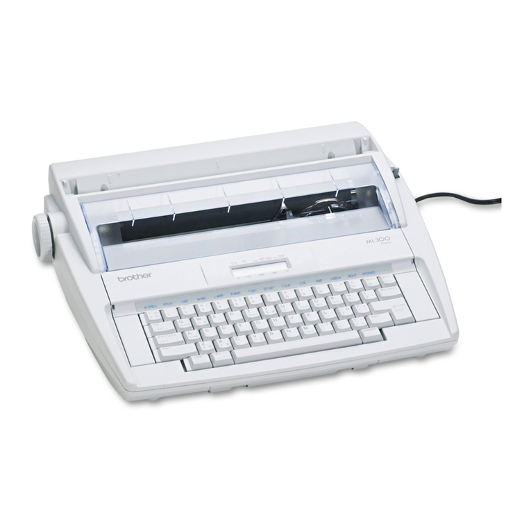 Brother ML 300 - Electronic Display Typewriter Quick start guide