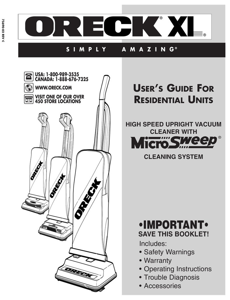 Oreck XL2330HS User manual