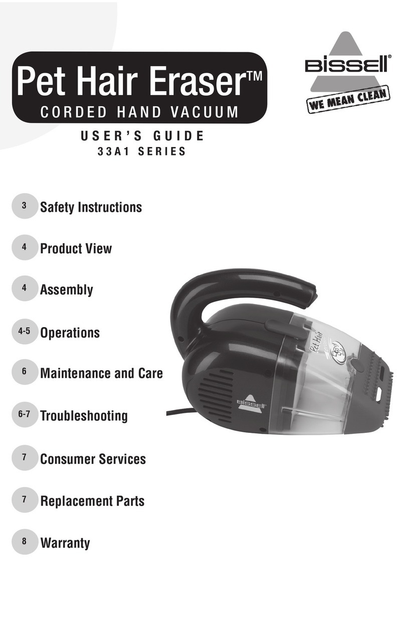 Bissell Pet Hair Eraser Cordless Hand Vacuum 94V5A user guide