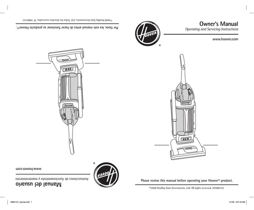 Hoover U57009RM - WindTunnel Bagless Upright User guide