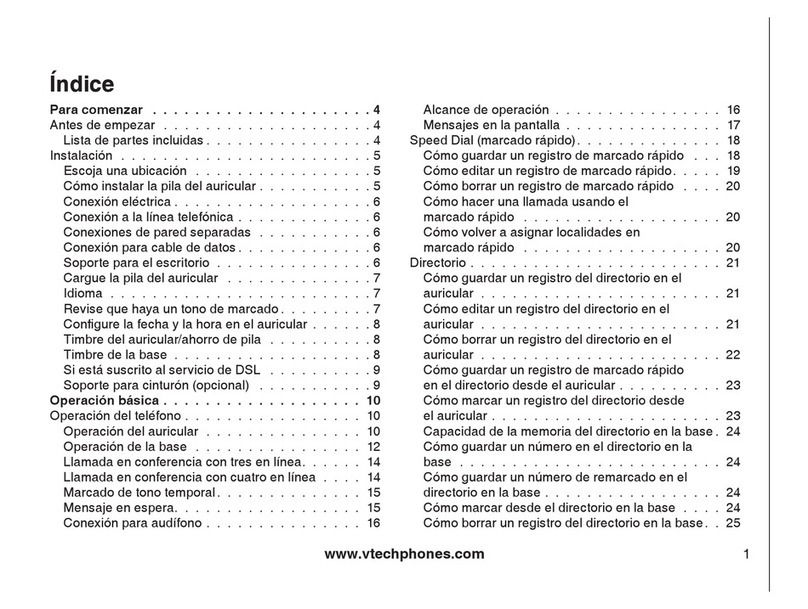V-tech IA5879 - Cordless Phone - Operation Manual Del Usuario