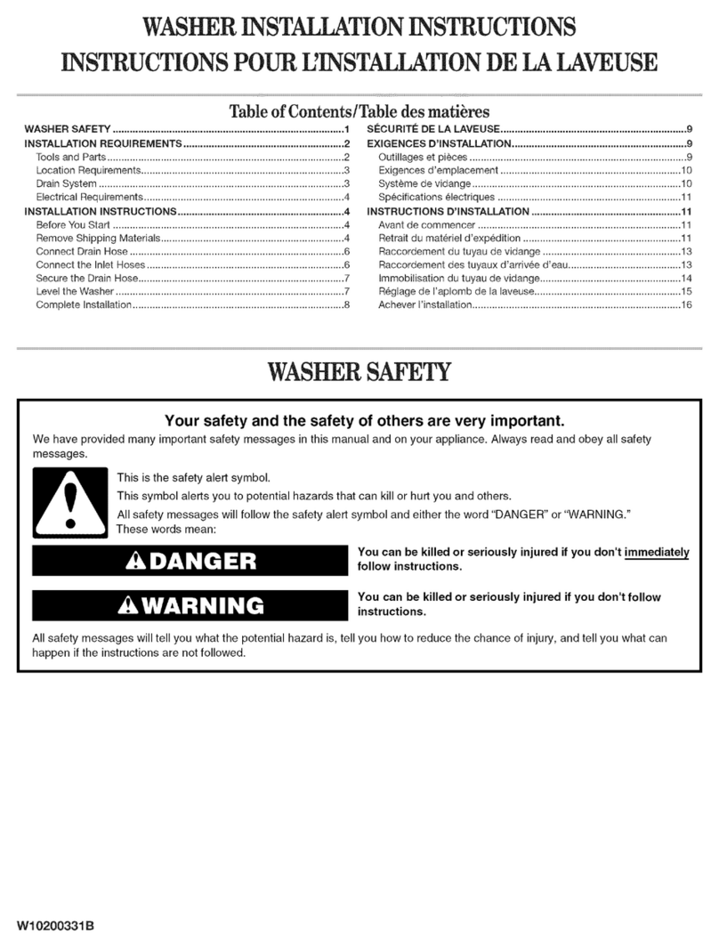 Maytag MVWC700VW - Centennial Washer User manual