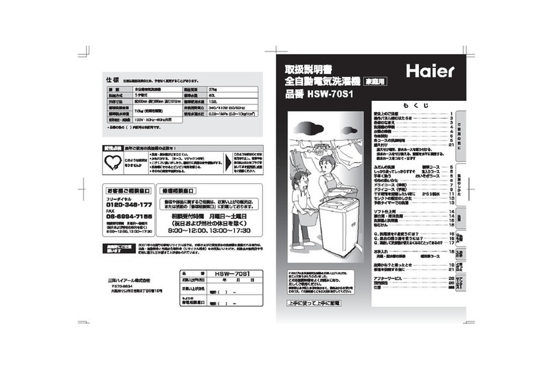 Haier HSW-70S1 User manual Haier HSW-70S1 User manual