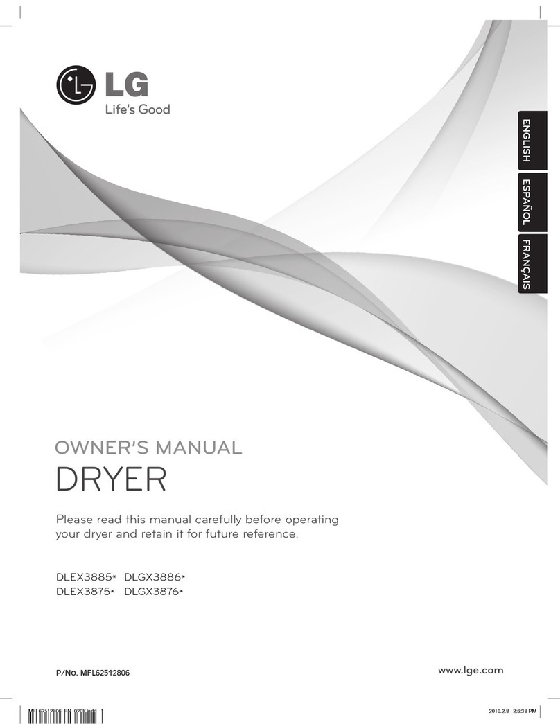 LG SteamDryer DLEX3875V User manual