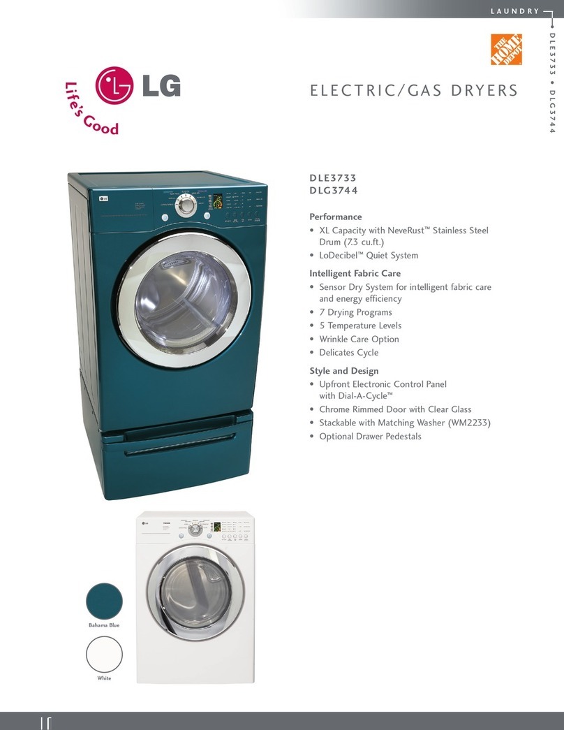 LG DLE3733U - Dryer User manual
