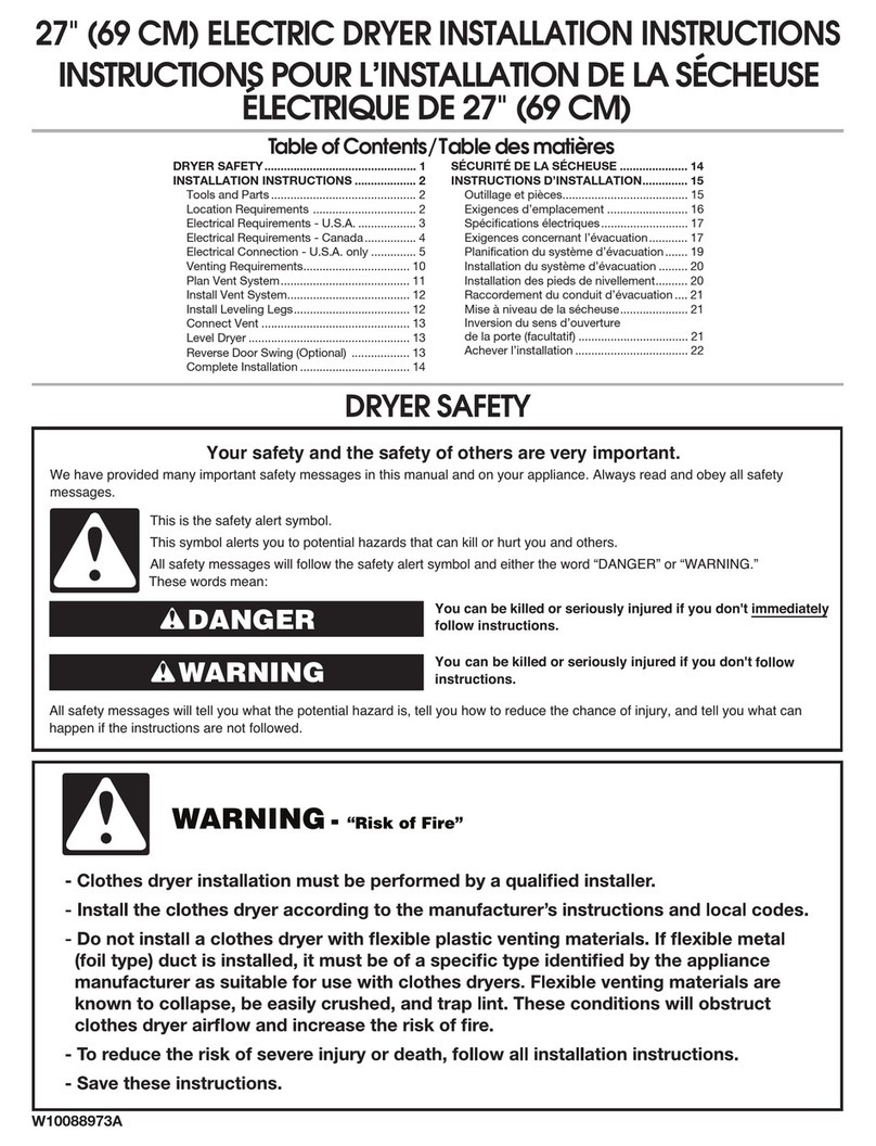 Maytag MEDC700VJ - 27in Centennial Series Electric Dryer... User manual