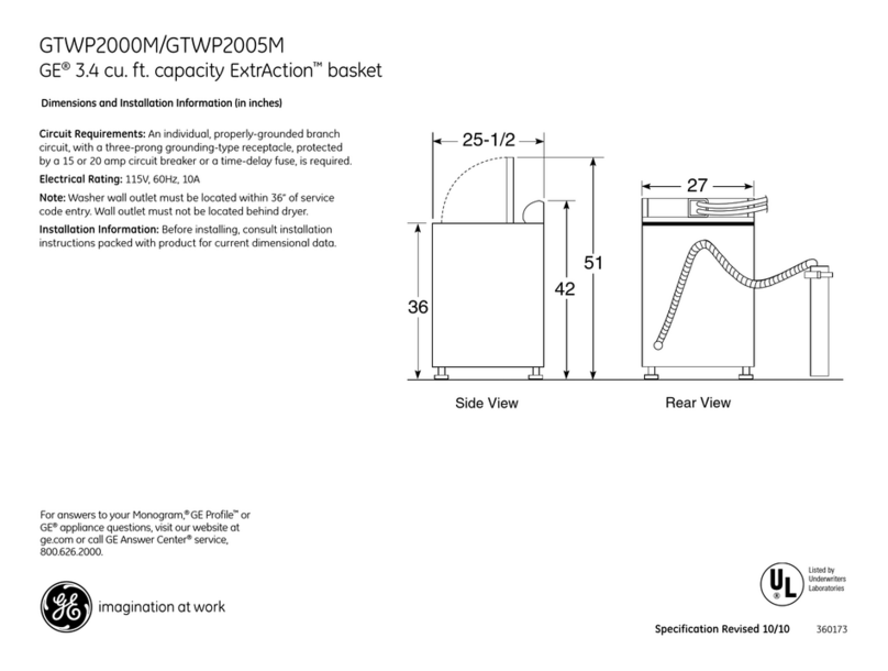 GE GTWP2005MCC Manual