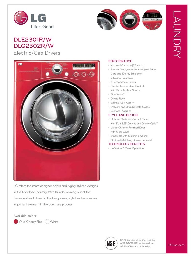 LG DLE2301W User manual