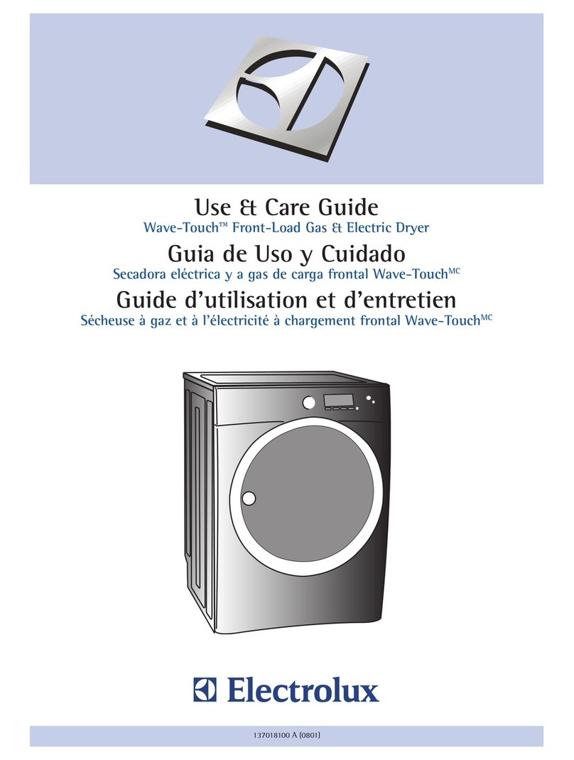 Electrolux EWED65HSS - 27" Electric Dryer User manual Electrolux EWED65HSS - 27" Electric Dryer User manual