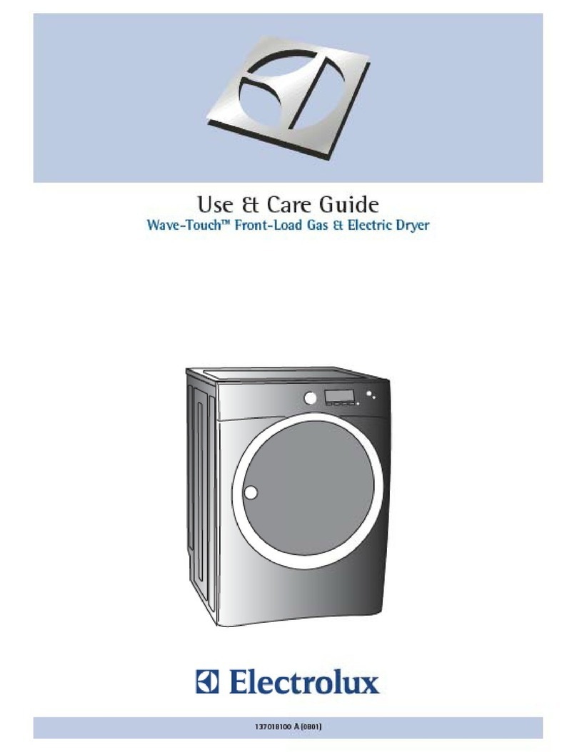 Electrolux EWED65HSS - 27" Electric Dryer Use and care guide