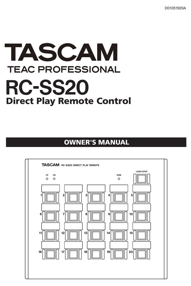 Tascam RC-SS20 User manual Tascam RC-SS20 User manual