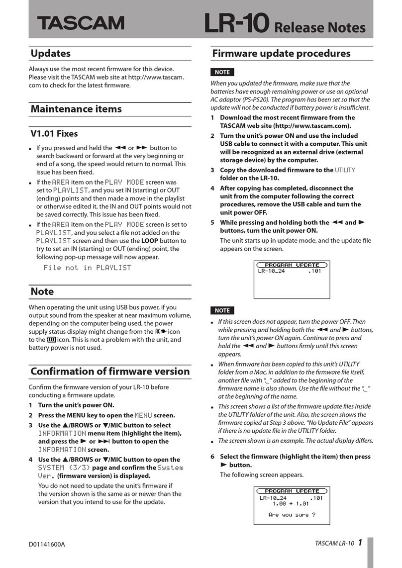 Tascam LR-10 Instruction Manual