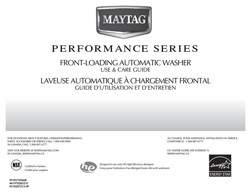 Maytag MHWE500VW - Performance Series Front Load... Use and care guide