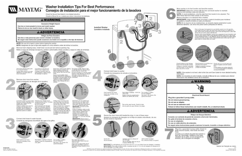 Maytag MTW6600TB - Ing Washer Assembly instructions